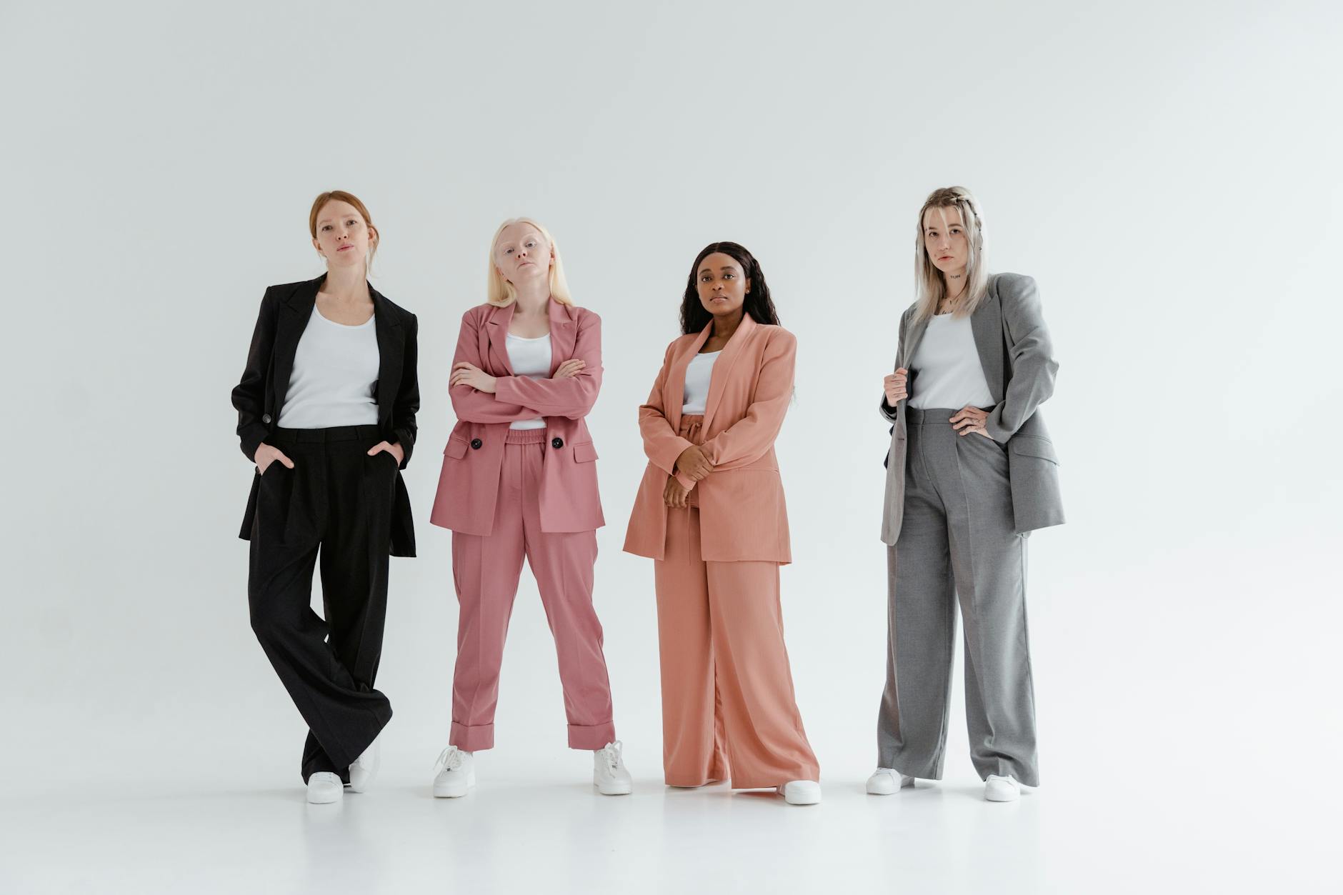 Professional wearing modern colorful business attire in contemporary office setting