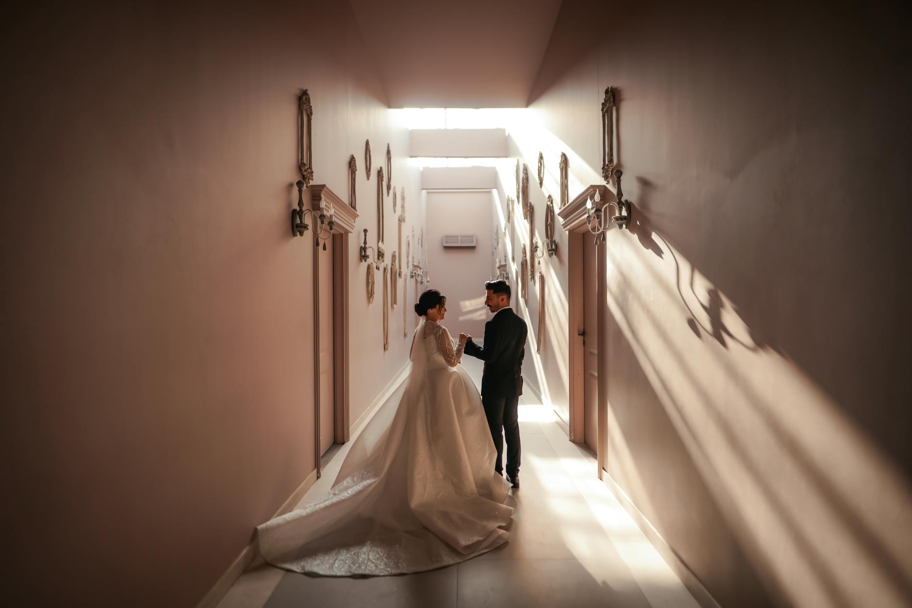 Contemporary wedding ceremony setup with modern aesthetic and clean lines