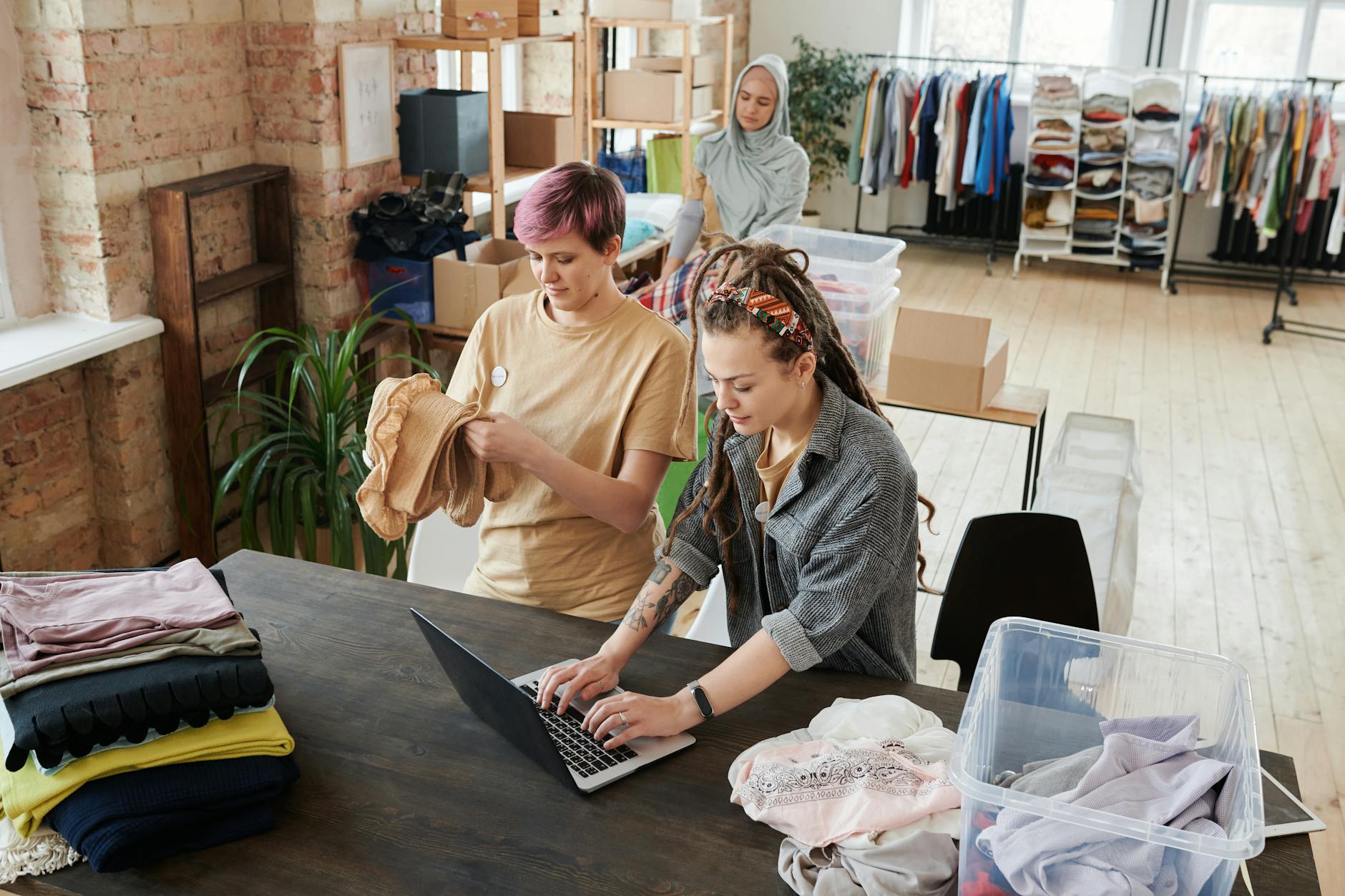 Sustainable fashion concept showing eco-friendly clothing and circular economy principles