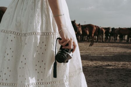 Close-up of protective equestrian wrap fabric showing layered construction and bound edge finishing