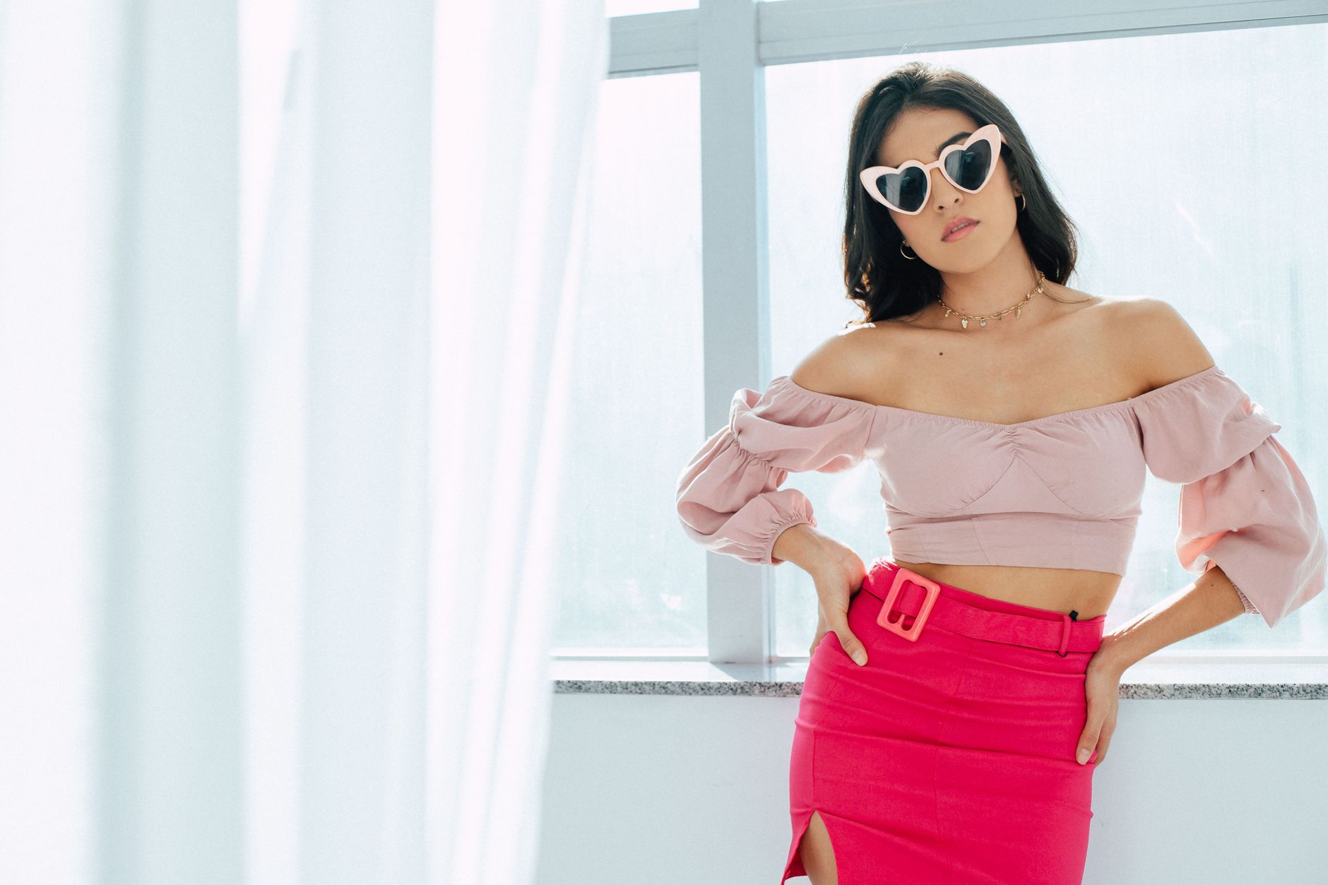 Structured midi skirt with clean seaming and weighted hem in a tailored silhouette
